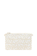 Woman Beige Long Chain Strap Patterned Clutch Bag | Derimod