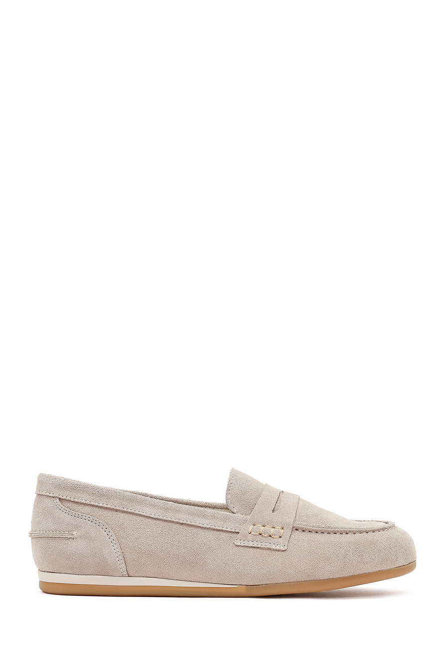 Women's Beige Suede Leather Loafer 26PFD370910 | Derimod