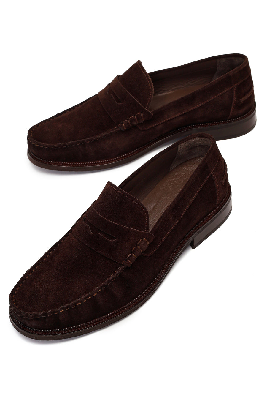Erkek Kahverengi Süet Deri Casual Loafer