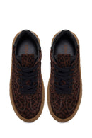 Kadın Leopar Süet Deri Sneaker | Derimod