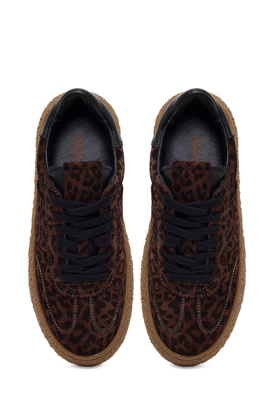 Kadın Leopar Süet Deri Sneaker