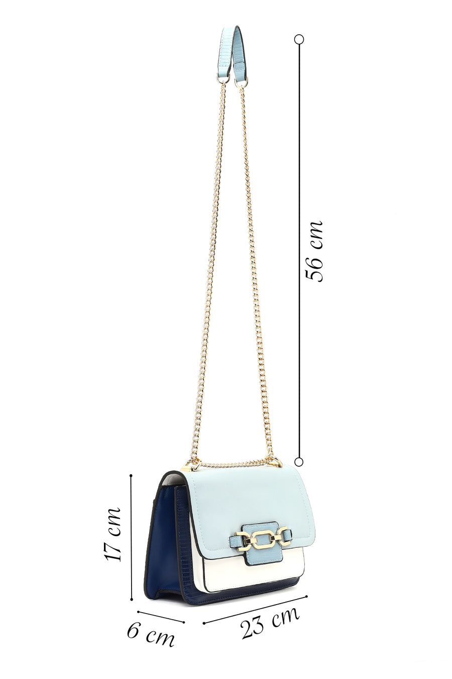 Women's Navy Blue Long Chain Strap Classic Shoulder Bag