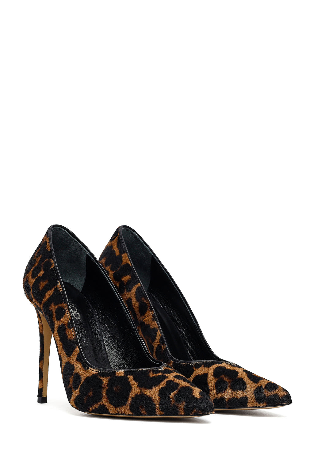Kadın Leopar Yüksek İnce Topuklu Deri Stiletto