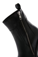 Women's Black Leather Zippered Platform Heeled Boots | Derimod