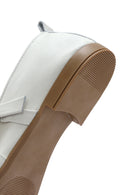 Women's White Buckled Leather Ballerinas | Derimod