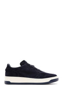 Men's Navy Blue Suede Leather Sneaker | Derimod