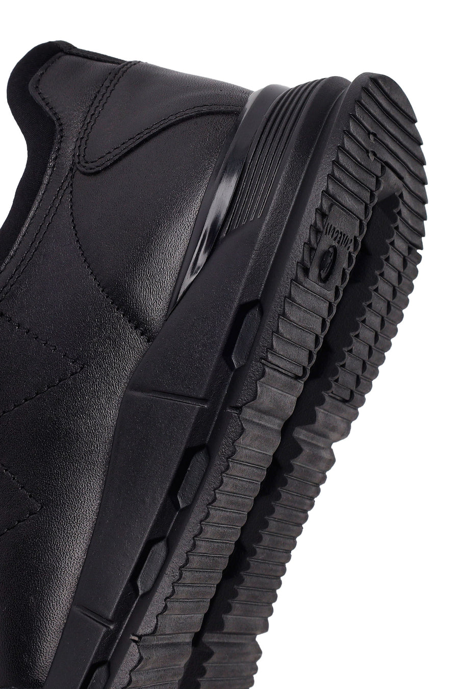 Erkek Siyah Bağcıklı Deri Casual Sneaker