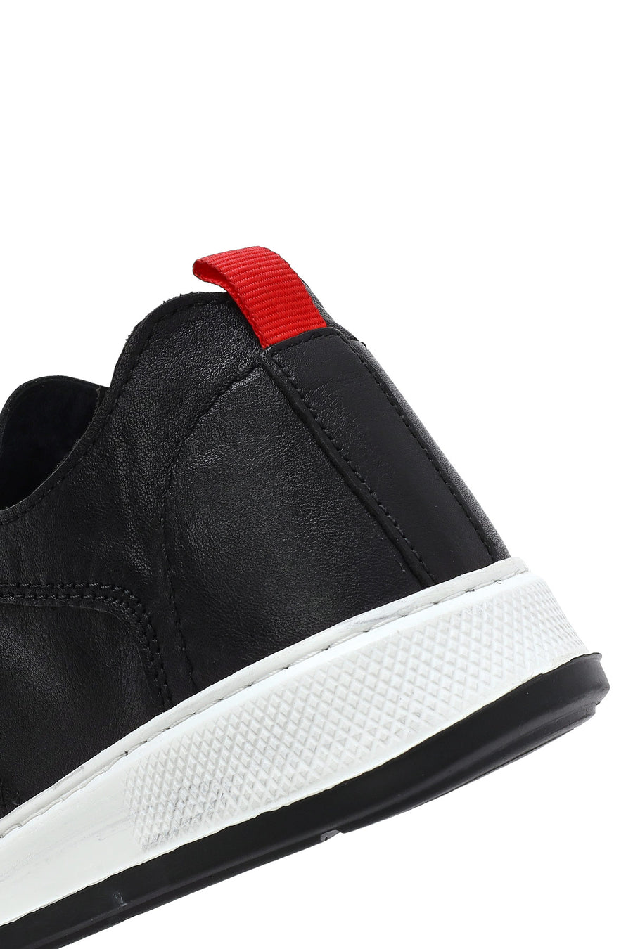 Men's Black Lace-up Leather Sneaker