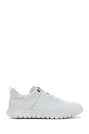 Men's White Lace-up Leather Sneaker | Derimod