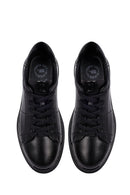 Male Black Lace-up Leather Casual Sneaker | Derimod