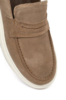 Men's Beige Suede Leather Casual Loafer | Derimod