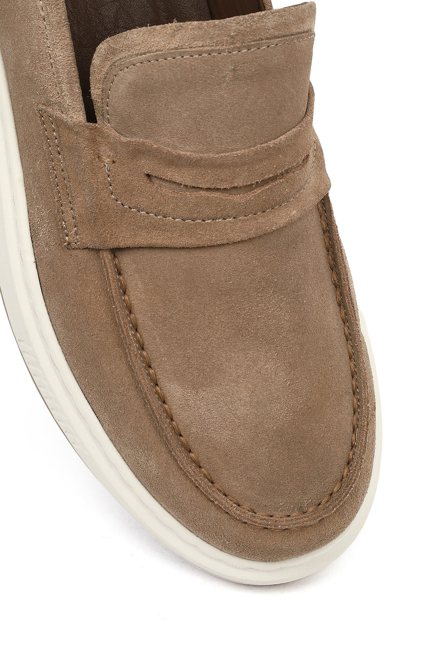 Men's Beige Suede Leather Casual Loafer