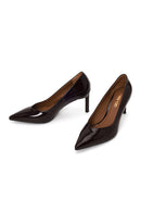 Woman Burgundy Thin-Heeled Patent Leather Leather Stiletto | Derimod