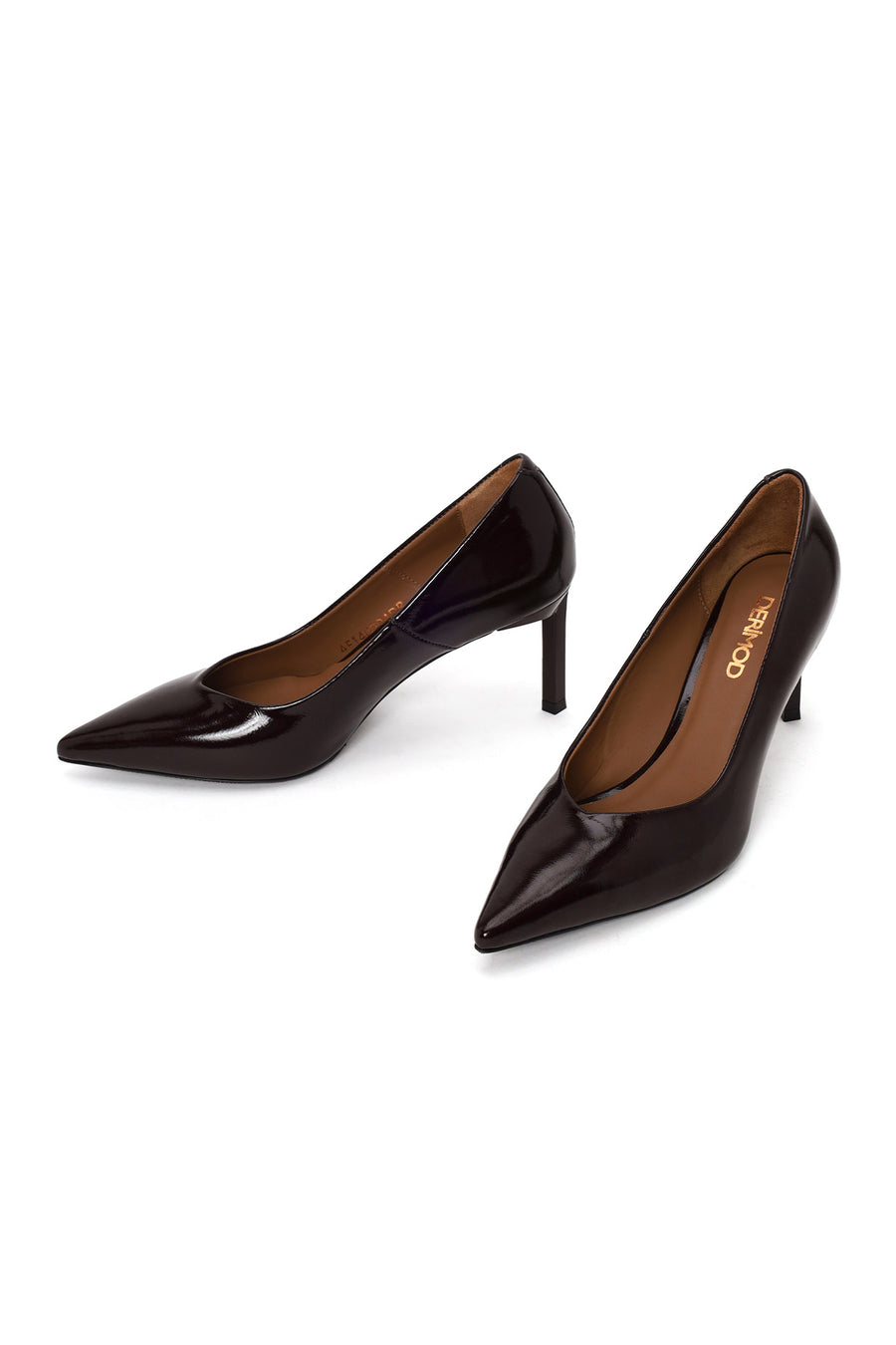 Woman Burgundy Thin-Heeled Patent Leather Leather Stiletto