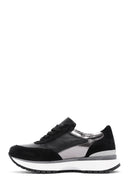 Women's Black Leather Suede Detailed Sneaker | Derimod