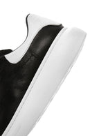 Men's Black Lace-up Thick-Sole Leather Sneaker | Derimod