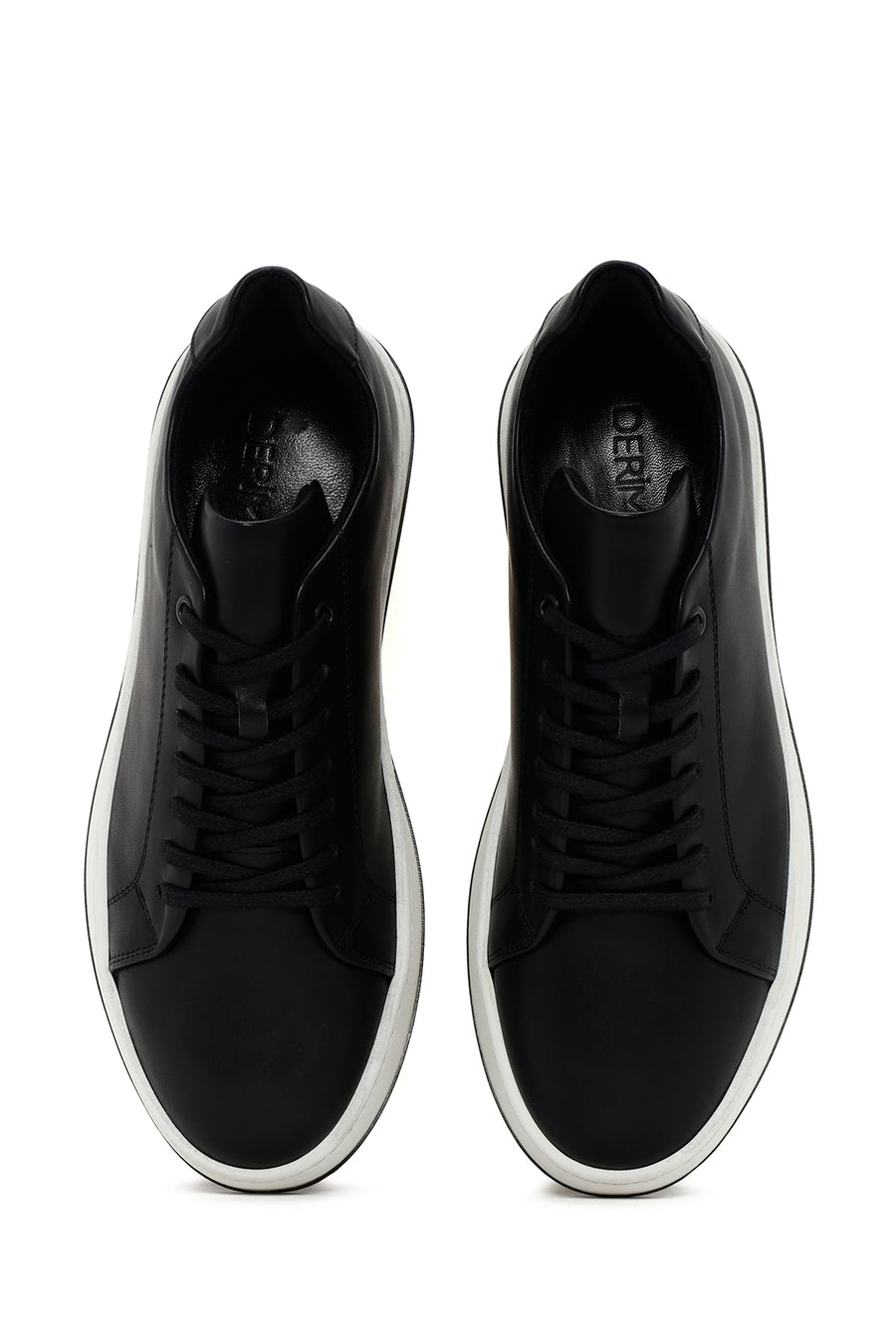 Men's Black Lace-up Leather Sneaker