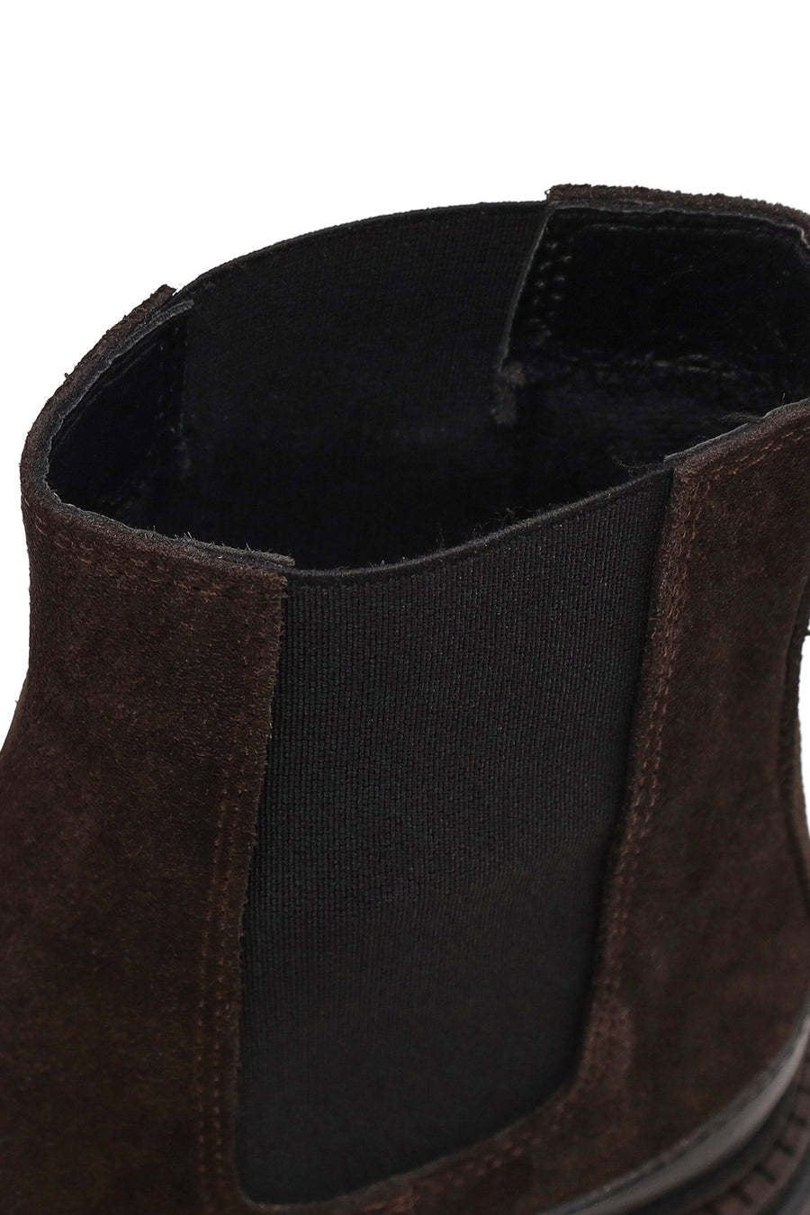 Woman Anthracite Thick-Soled Suede Chelsea Boots