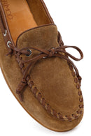Women's Tan Suede Leather Loafer | Derimod