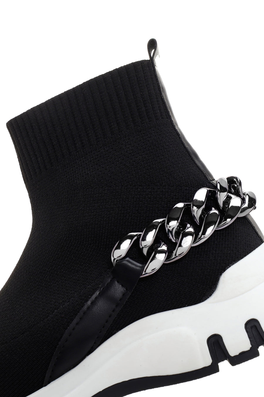 Kadın Siyah Kalın Tabanlı Bilekli Sneaker
