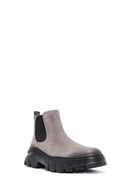 Men's Gray Nubuck Leather Chelsea Boots | Derimod