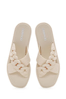 Women's Beige Flat Slippers | Derimod