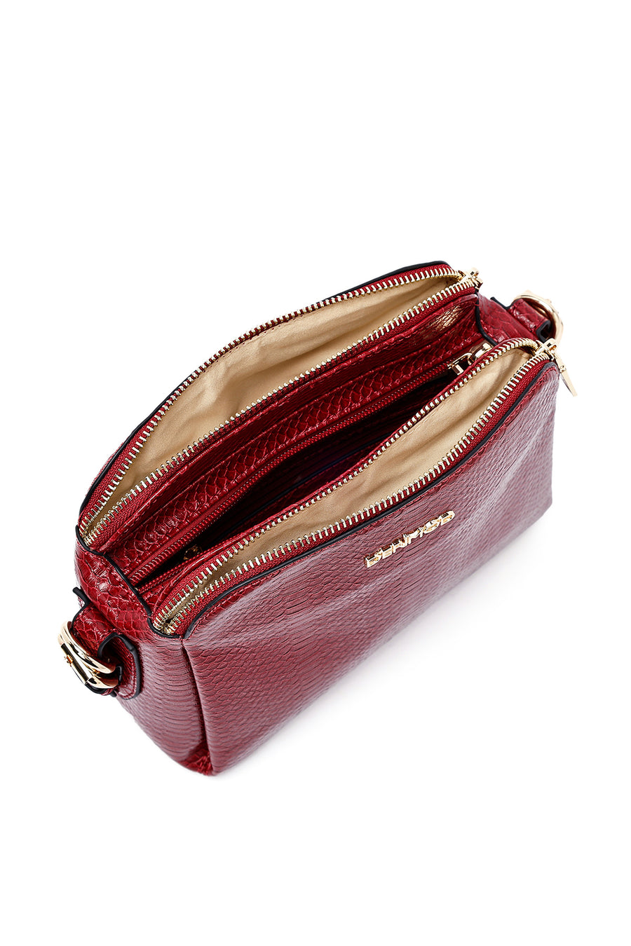 Woman Burgundy Printed Crossbody Bag