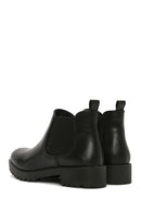 Women's Black Leather Casual Short Chelsea Boots | Derimod