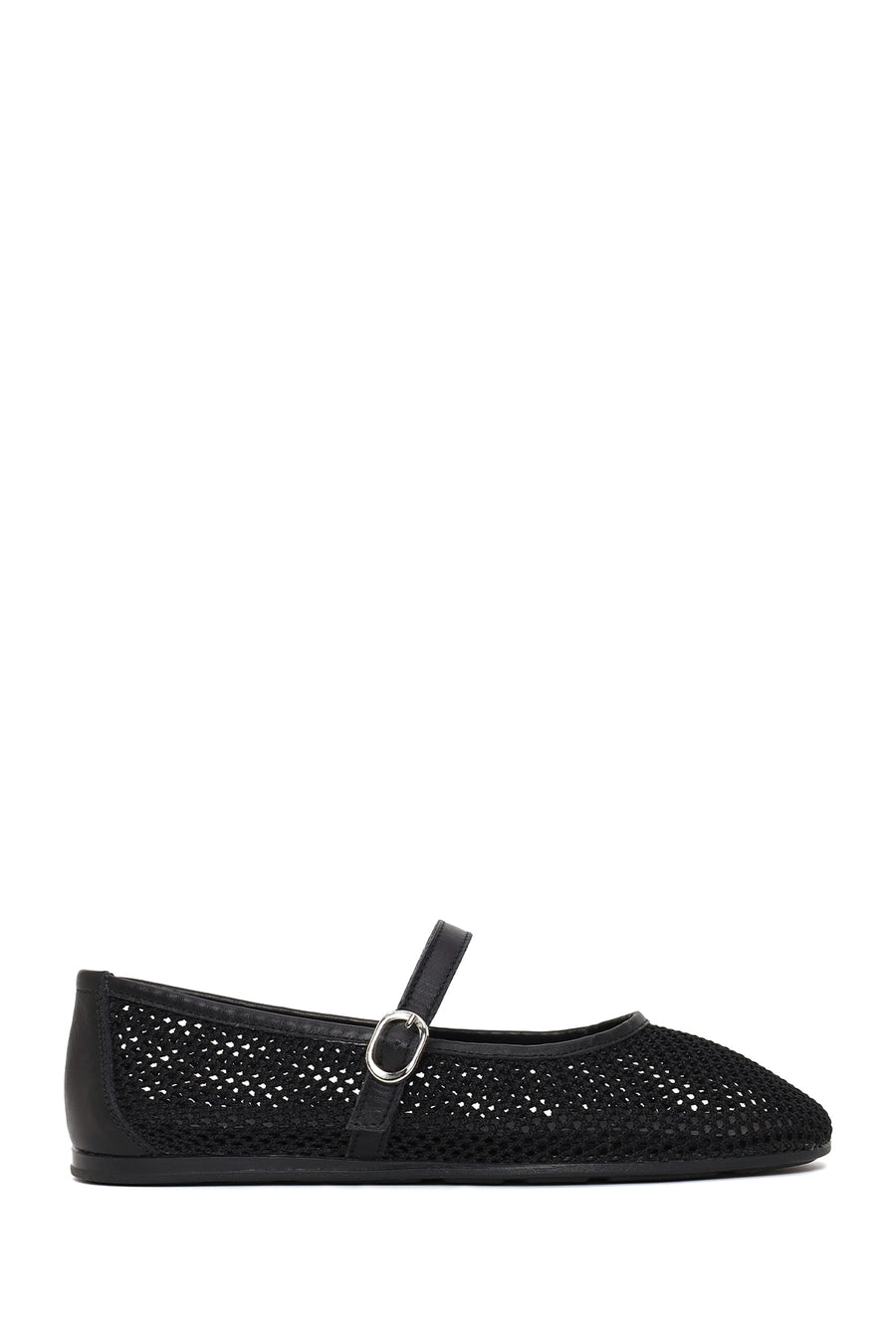 Woman Black Buckled Mesh Ballerine flats 26PFD37036F | Derimod