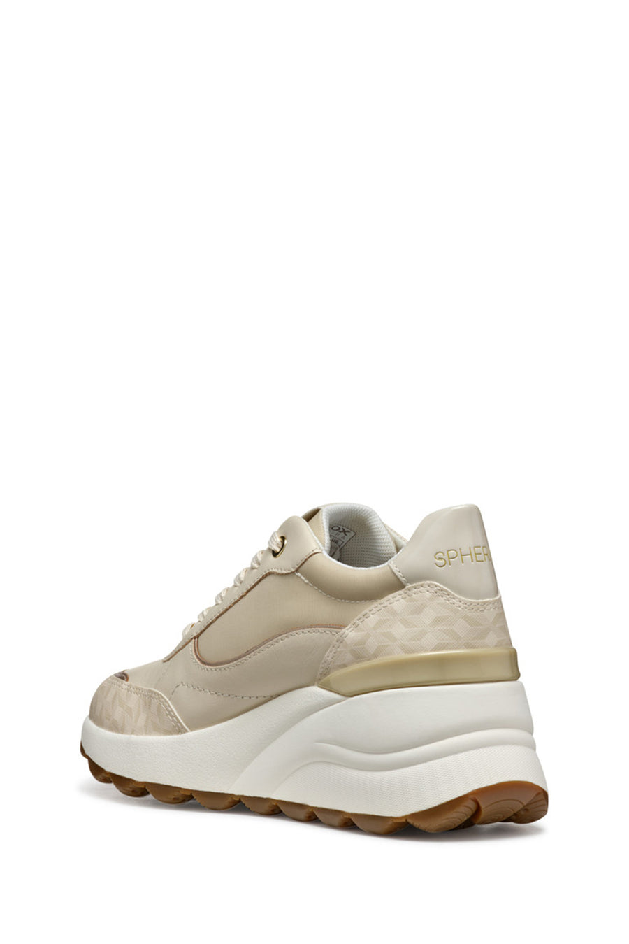 Geox Kadın Krem D Spherica Ec13 A - Nap + Pr.Syn Bağcıklı Dolgu Topuklu Sneaker