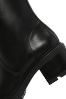 Women's Black Thick Heeled Leather Boots | Derimod