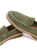 Men's Green Suede Leather Casual Loafer | Derimod