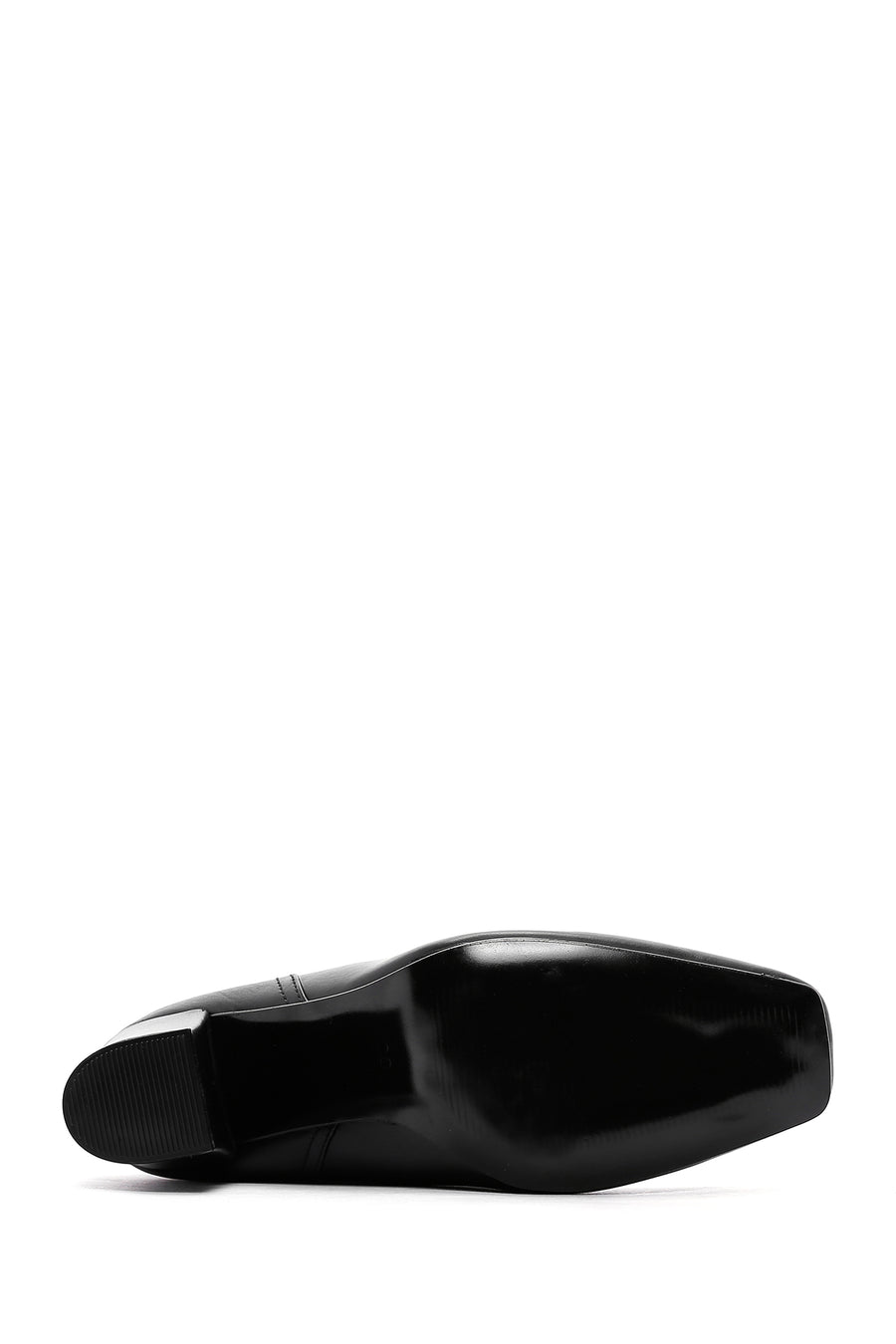 Women's Black High Heeled Classic Leather Boots