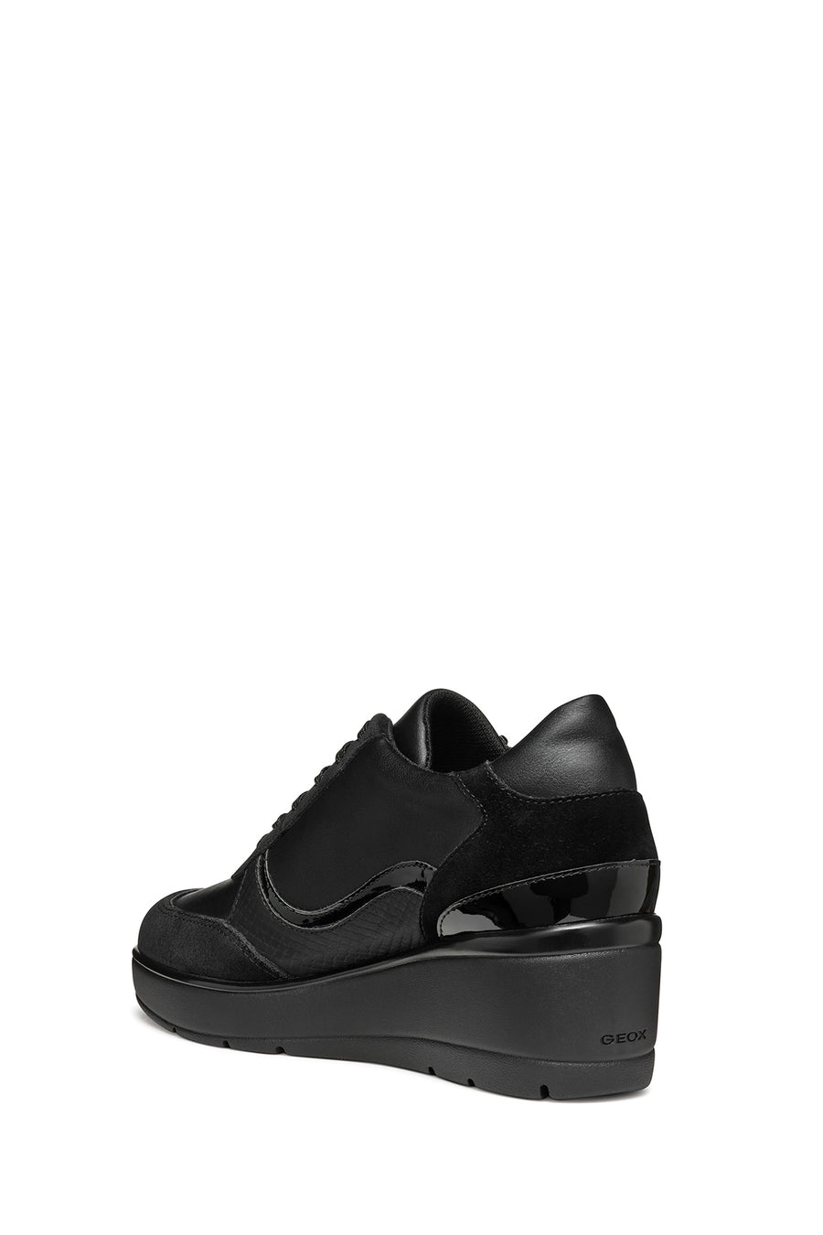 Geox Kadın Siyah D Ilde Bağcıklı Dolgu Topuklu Sneaker
