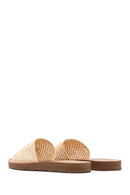 Women's Beige Straw Slippers | Derimod