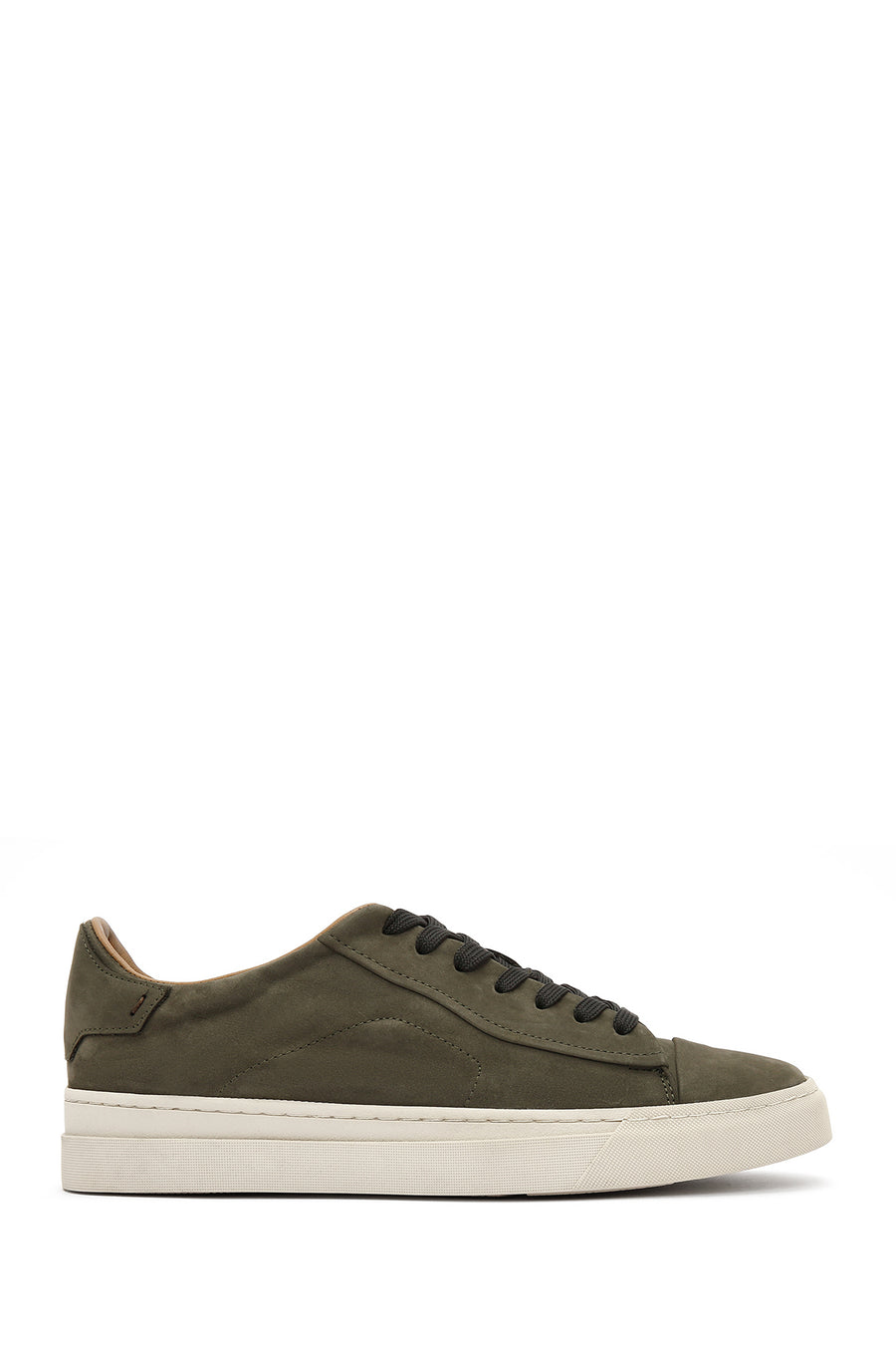 Erkek Haki Bağcıklı Nubuk Deri Sneaker 25SFD6105V3 | Derimod