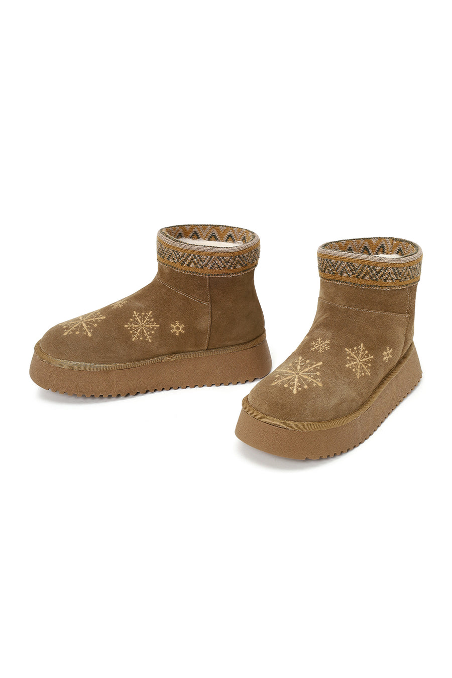 Woman Taba Patterned Suede Teddy Boots