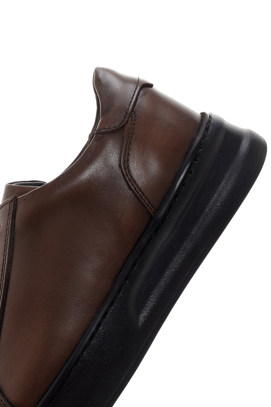 Men's Brown Lace-Up Leather Sneaker