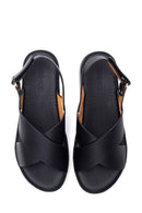 Women's Black Thick Sole Comfort Sandals | Derimod
