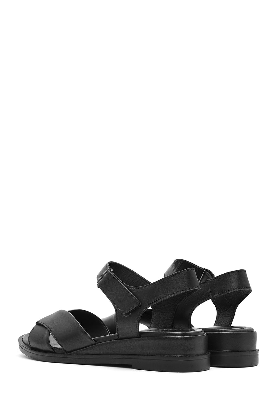 Women's Black Strappy Leather Sandals