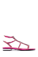 Women's Pink Stone Flat Sandals | Derimod