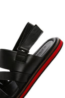 Men's Black Leather Sandals | Derimod