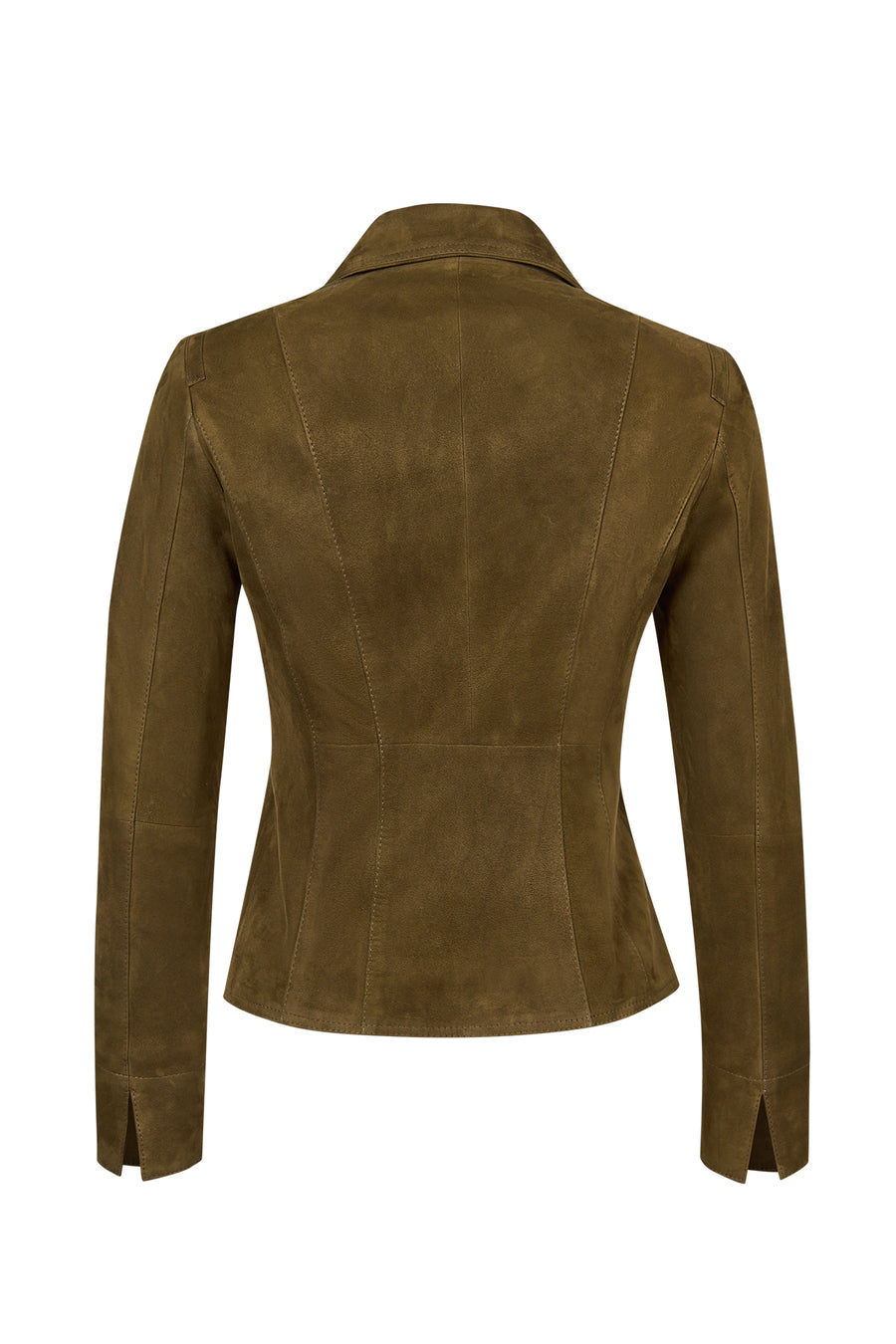 Lara Woman Green Short Suede Leather Jacket