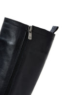 Women's Black Leather Thick Soled Boots | Derimod