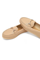 Kadın Bej Tokalı Loafer | Derimod