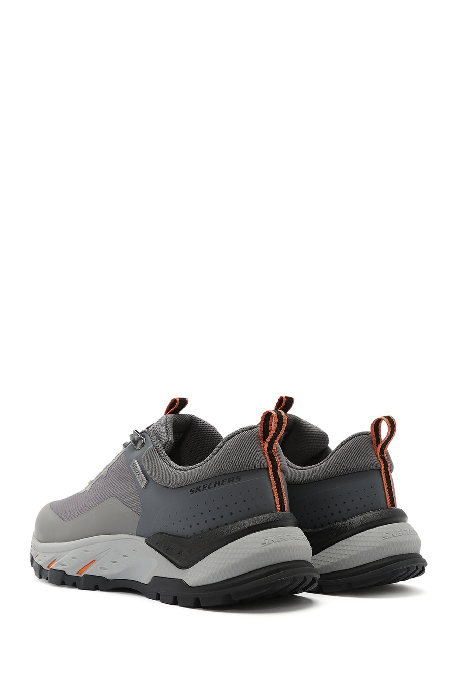 Skechers Men's Grey Lace-Up Fabric Sneakers