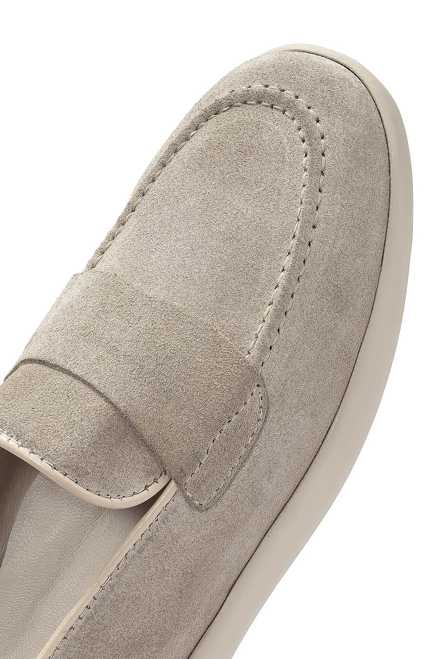 Women's Beige Suede Leather Loafer