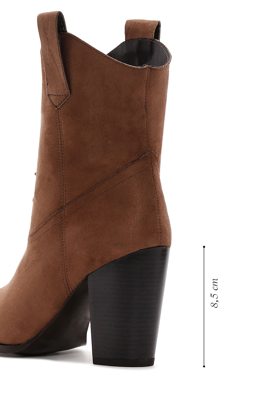 Women's Tan Suede Heeled Cowboy Boots