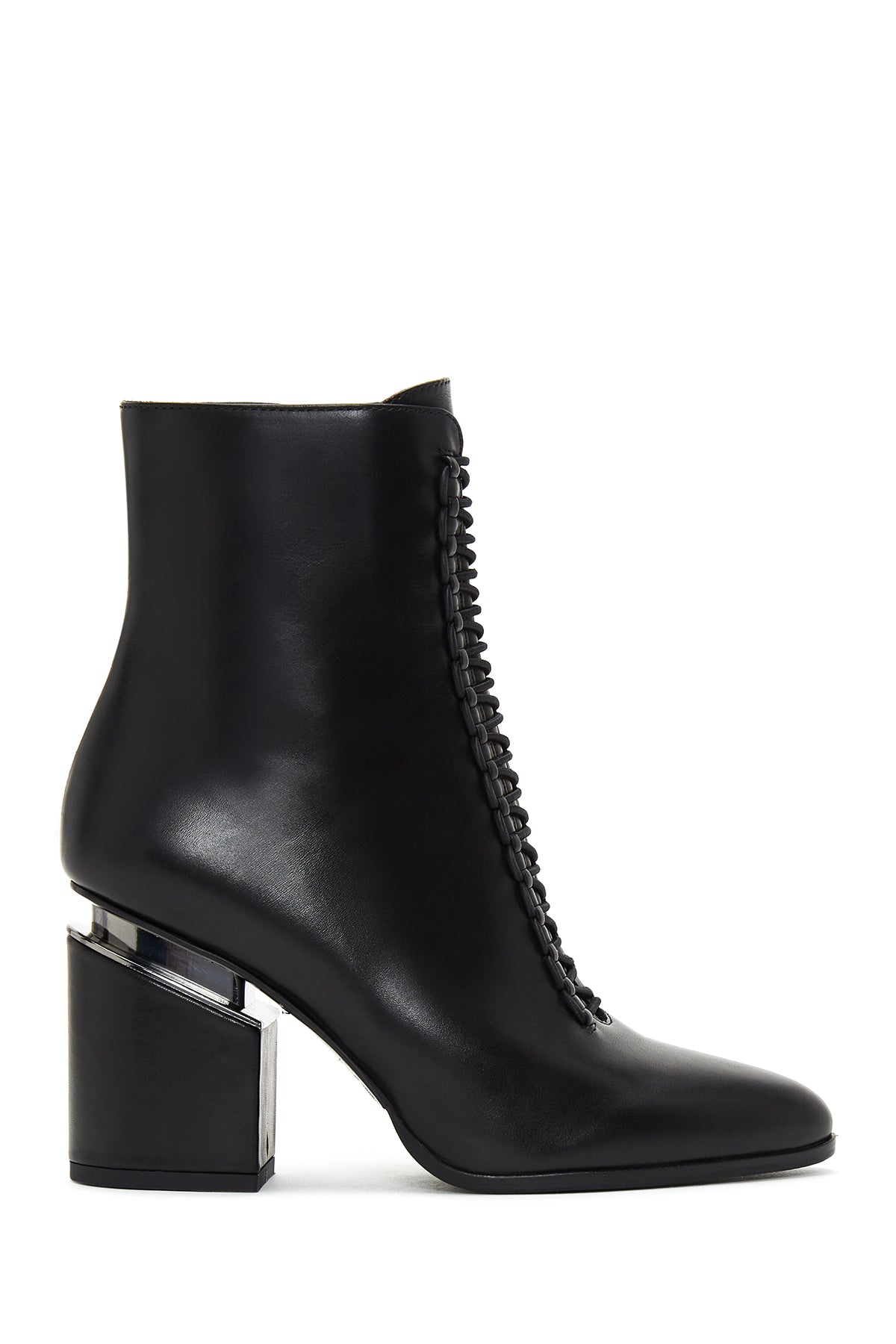 Women's Black Leather Heeled Boots 23WFD100418 | Derimod