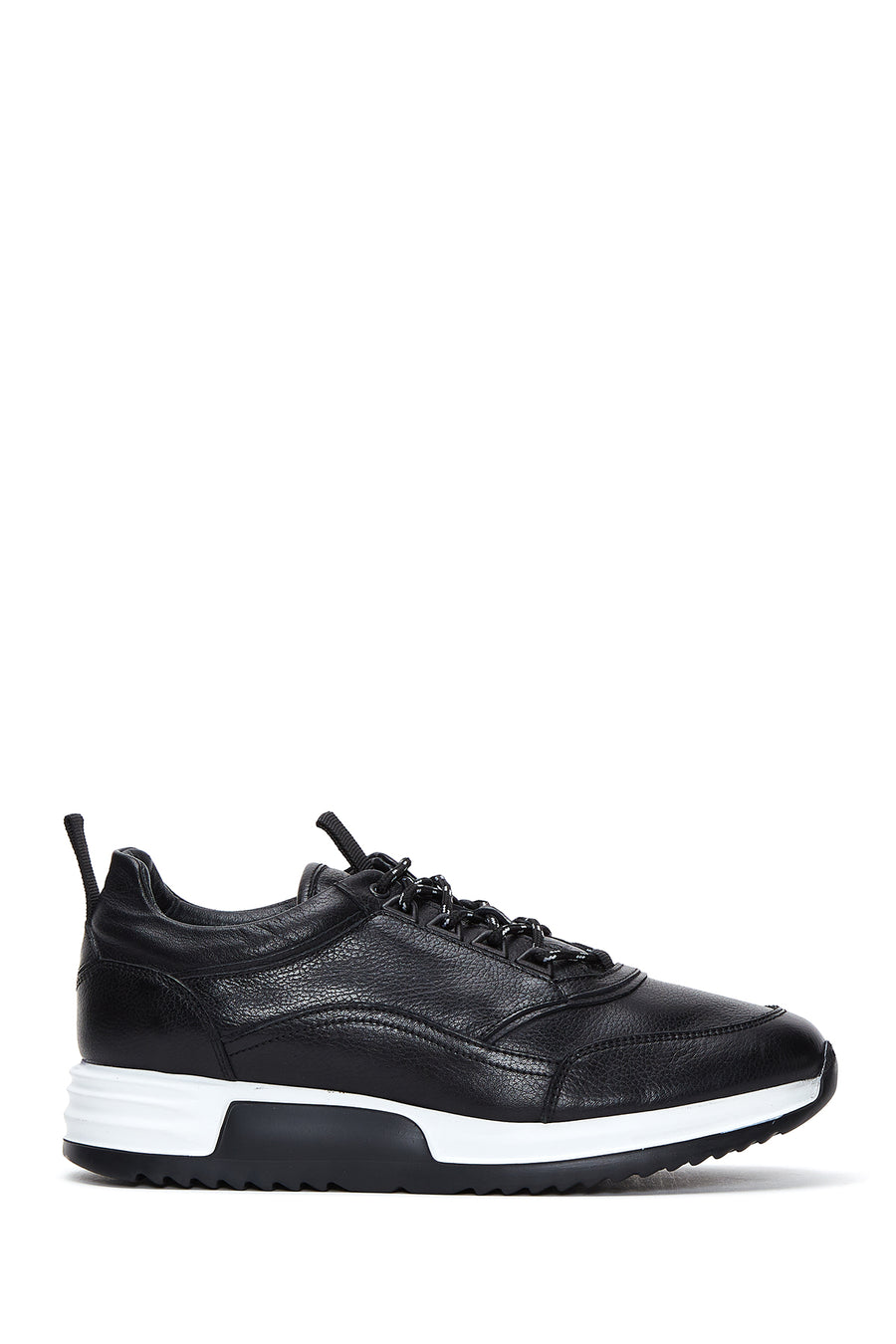 Erkek Siyah Deri Kalın Tabanlı Sneaker 22WFD612118 | Derimod
